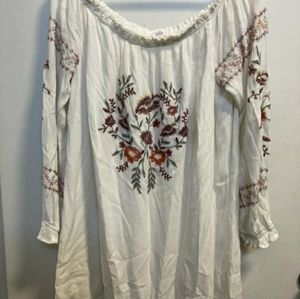 Xhilaration | Off-the-Shoulder | Floral | Embroidered | Dress | XSmall